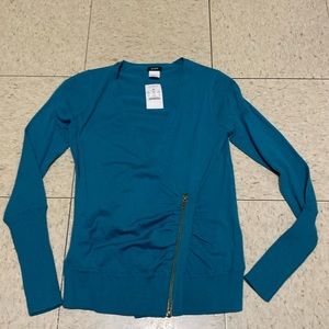 NWT J.Crew Asymmetrical Zip Merino Cardigan XS